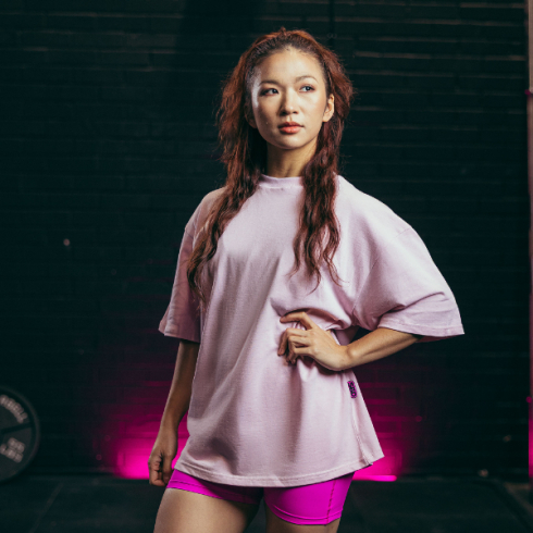 Nova オーバーサイズ Tシャツ パステルピンク